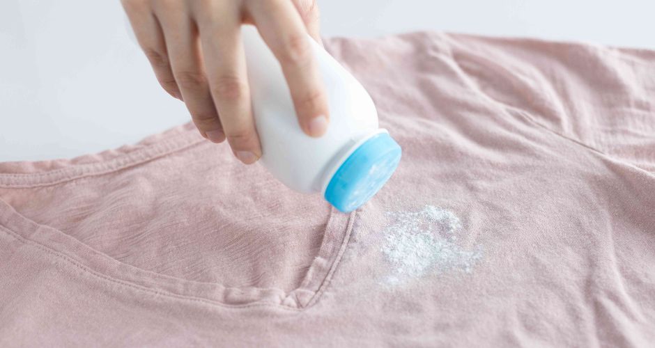 How to Remove Grease Stains from Clothes baby powder